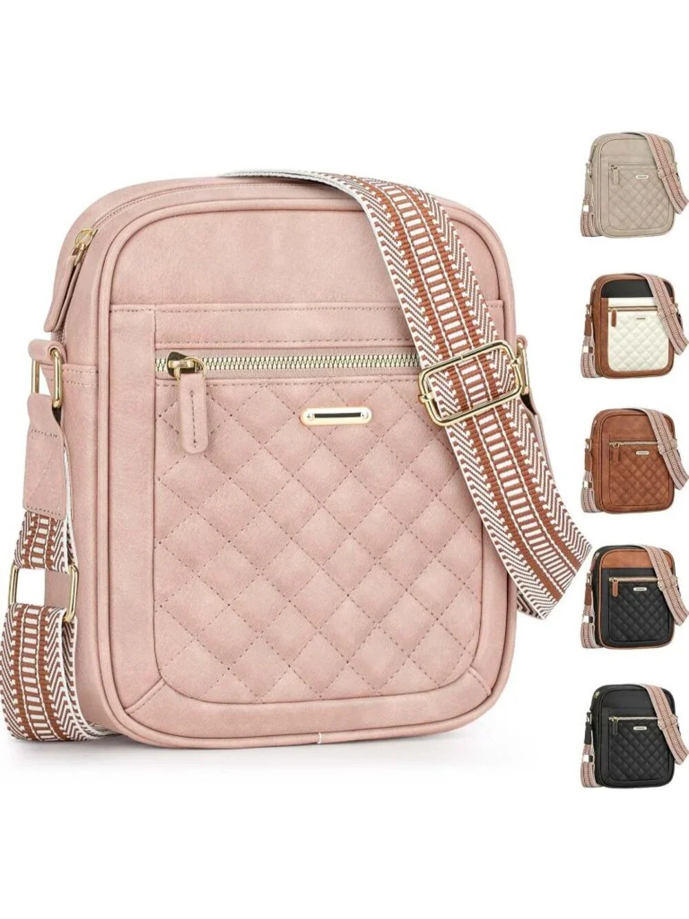 Women's Pink Small Shoulder Bags with Adjustable Strap for Travel Workout